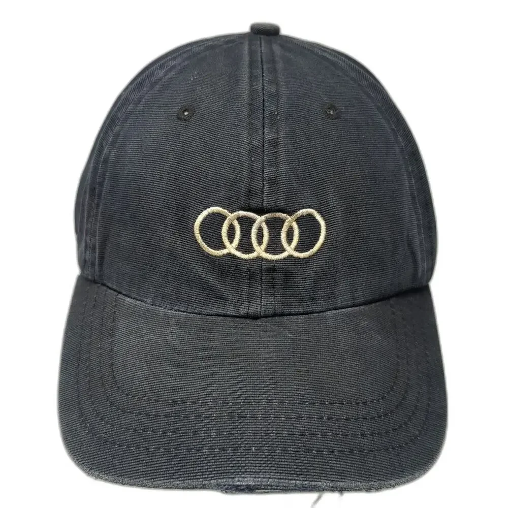 Fahrenheit Baseball Cap Black One Size Audi Logo Never Follow Slideback Hat